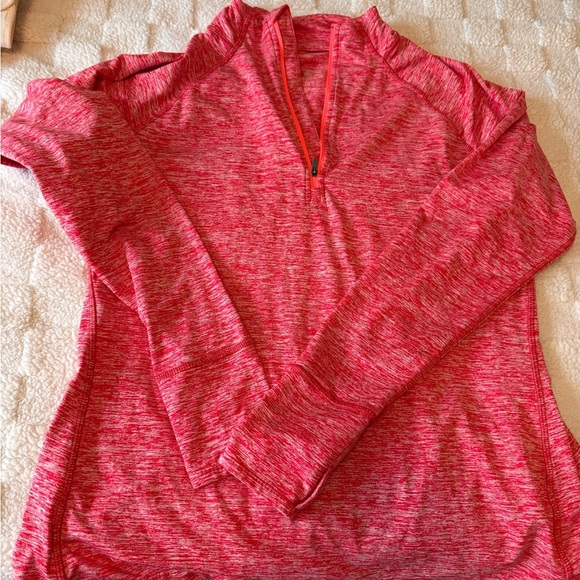 Tangerine Red Fitted Long Sleeve Polo Sweatshirt - Picture 1 of 4